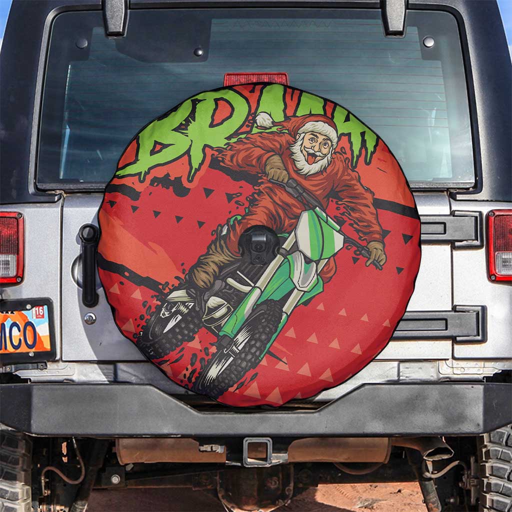 Braaap Spare Tire Cover Motorcross Santa Christmas - Wonder Print Shop