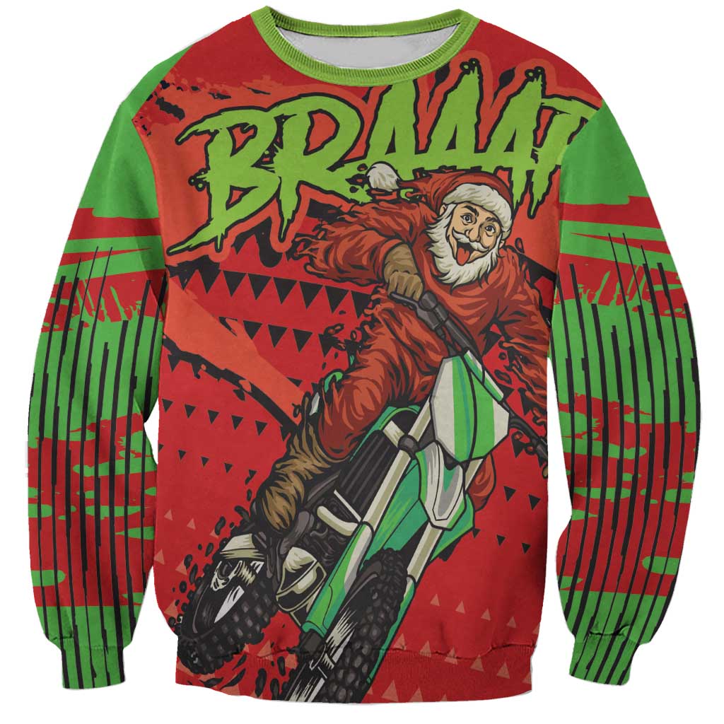 Braaap Sweatshirt Motorcross Santa Christmas - Wonder Print Shop