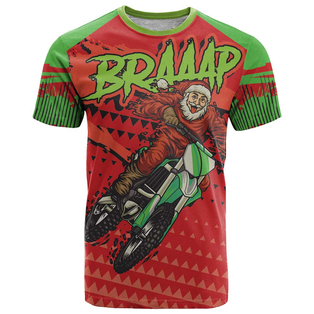 Braaap T Shirt Motorcross Santa Christmas - Wonder Print Shop