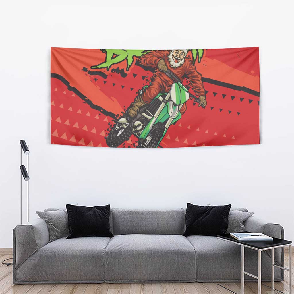 Braaap Tapestry Motorcross Santa Christmas - Wonder Print Shop