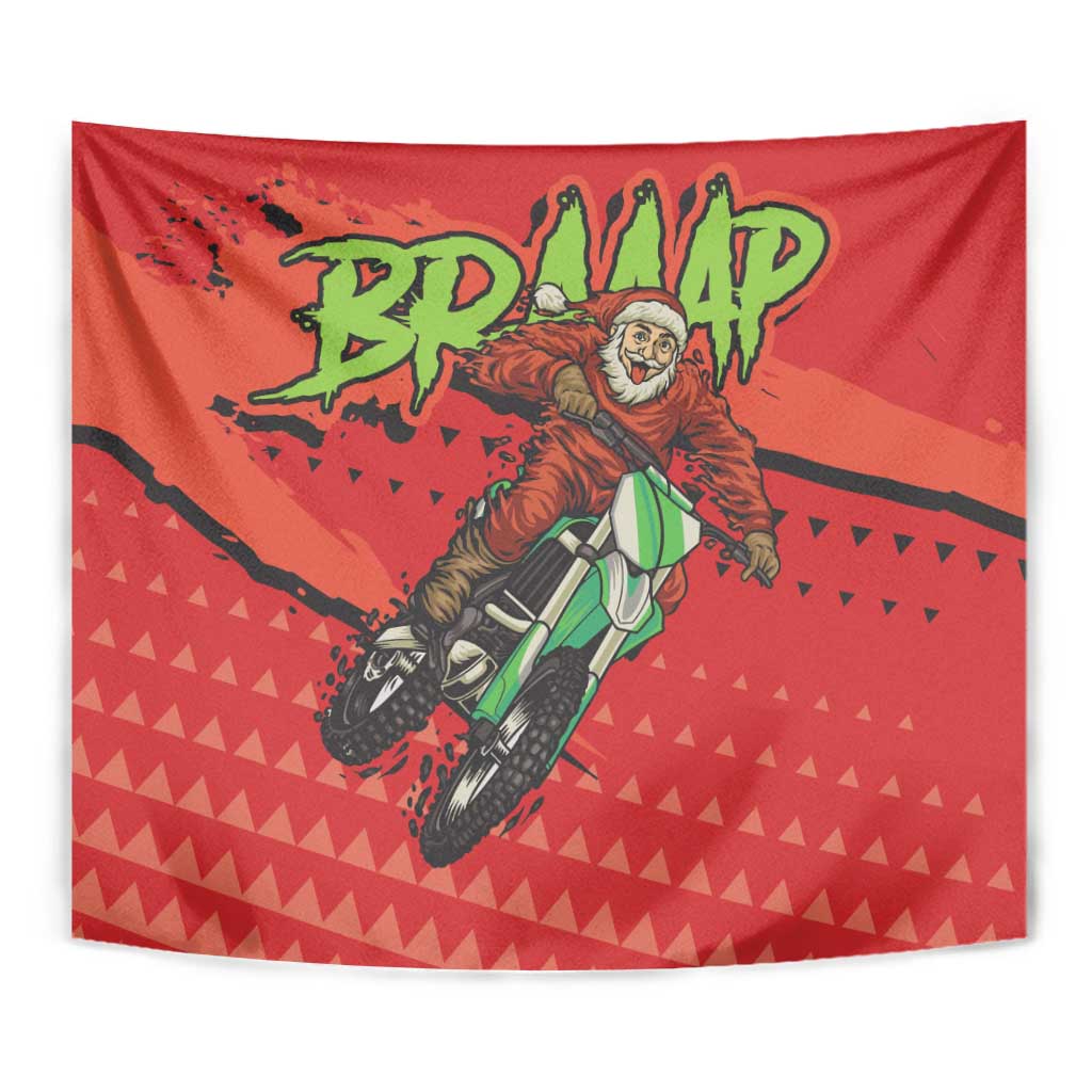 Braaap Tapestry Motorcross Santa Christmas - Wonder Print Shop