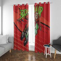 Braaap Window Curtain Motorcross Santa Christmas - Wonder Print Shop