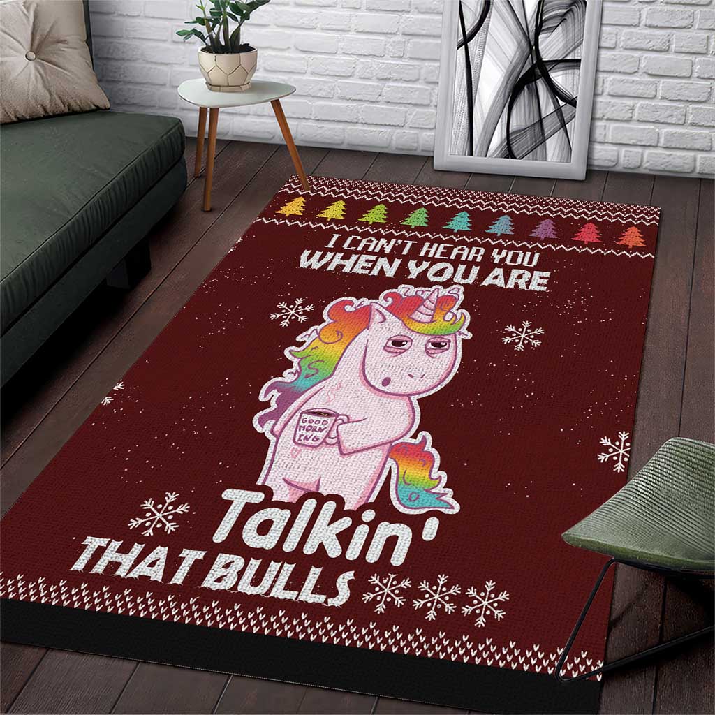 Cant Hear You Unicorn Christmas Area Rug - Wonder Print Shop