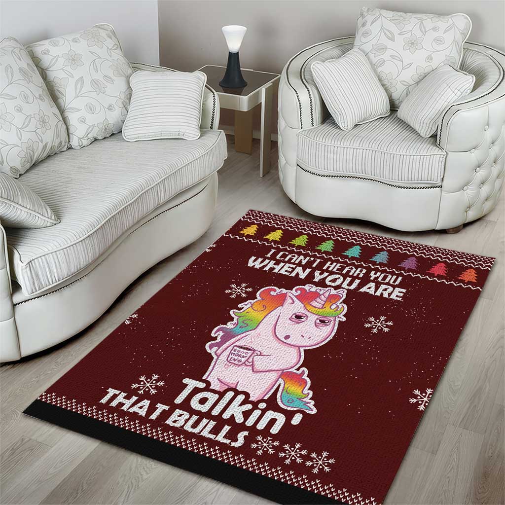 Cant Hear You Unicorn Christmas Area Rug - Wonder Print Shop