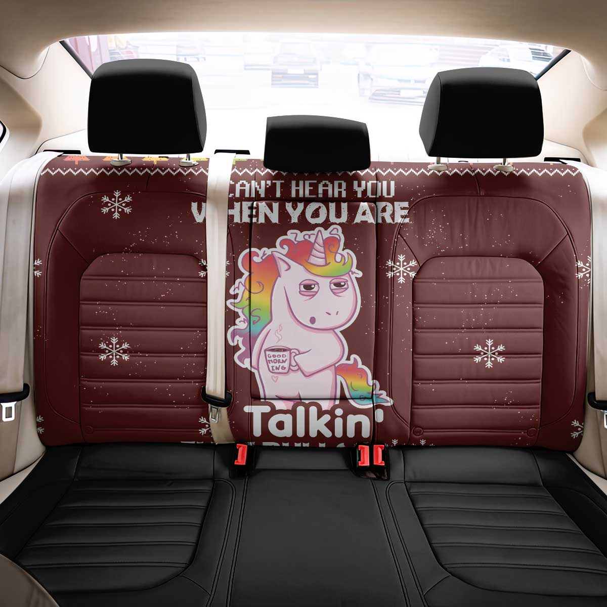 Cant Hear You Unicorn Christmas Back Car Seat Cover - Wonder Print Shop