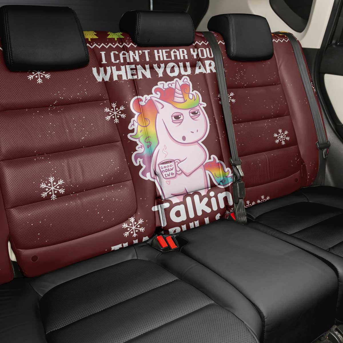 Cant Hear You Unicorn Christmas Back Car Seat Cover - Wonder Print Shop