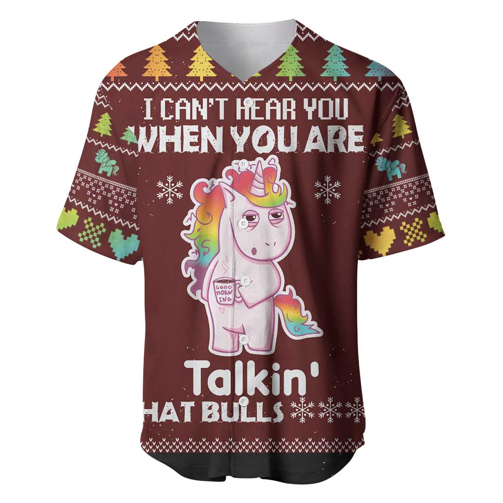 Cant Hear You Unicorn Christmas Baseball Jersey - Wonder Print Shop