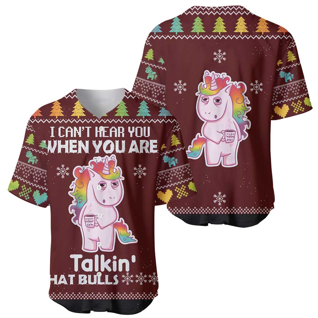 Cant Hear You Unicorn Christmas Baseball Jersey - Wonder Print Shop
