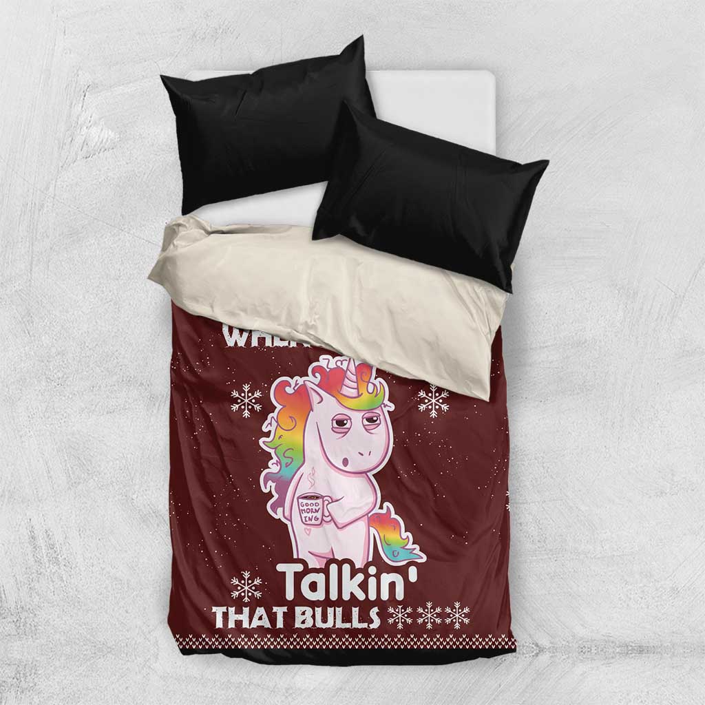 Cant Hear You Unicorn Christmas Bedding Set - Wonder Print Shop