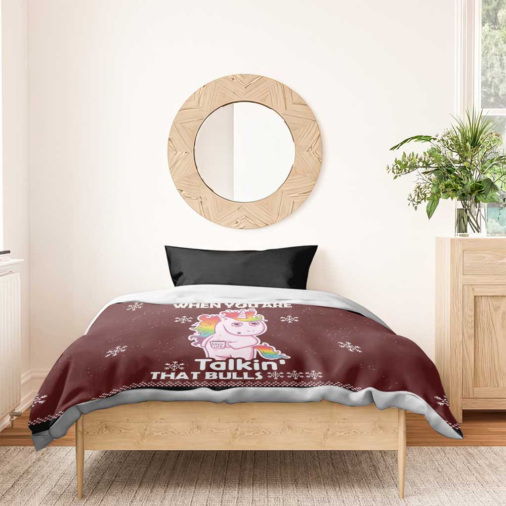 Cant Hear You Unicorn Christmas Bedding Set - Wonder Print Shop