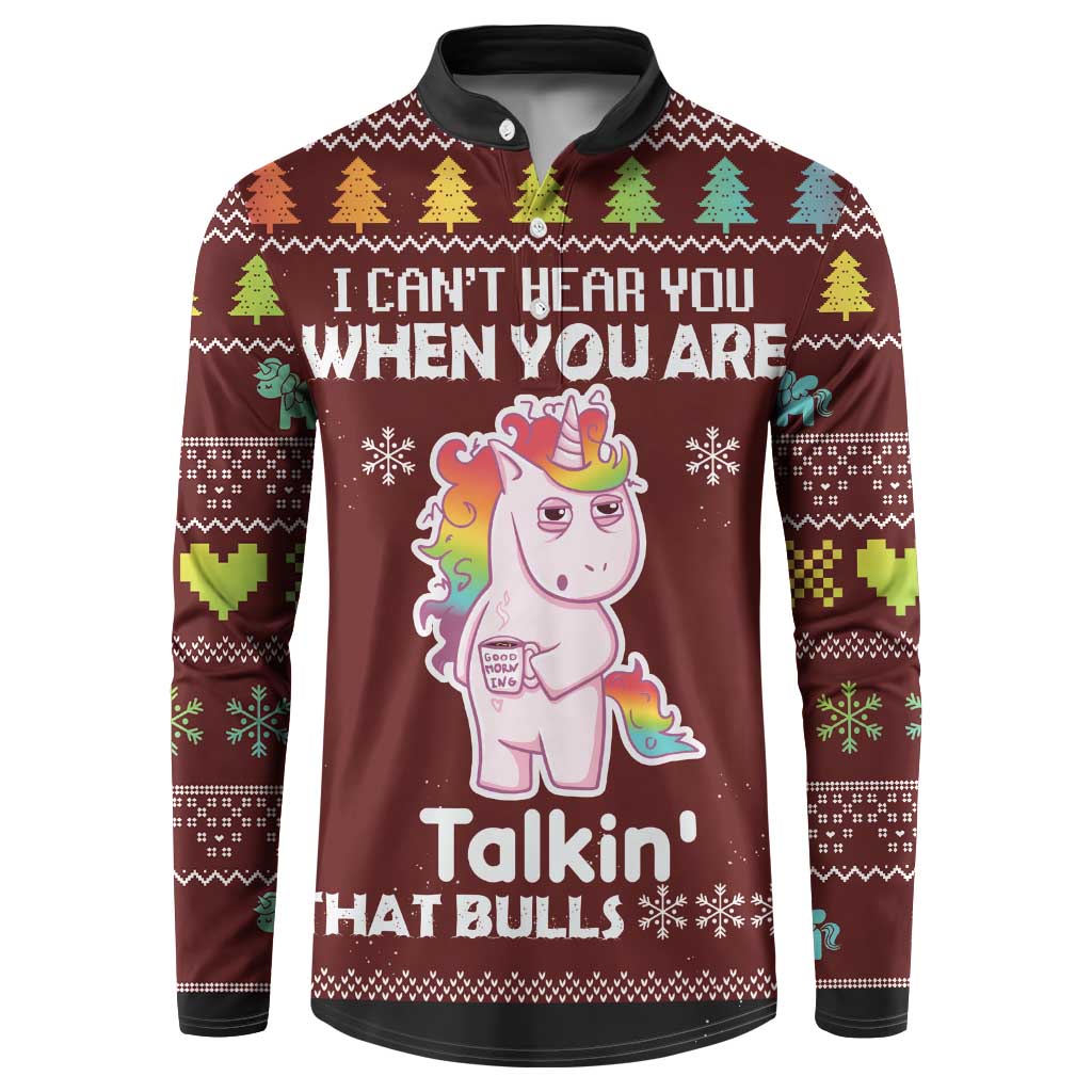 Cant Hear You Unicorn Christmas Button Sweatshirt - Wonder Print Shop