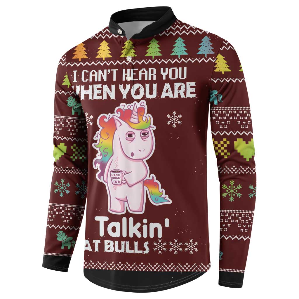 Cant Hear You Unicorn Christmas Button Sweatshirt - Wonder Print Shop