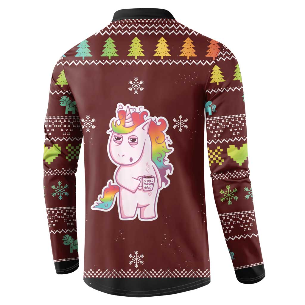 Cant Hear You Unicorn Christmas Button Sweatshirt - Wonder Print Shop