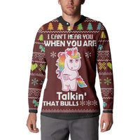 Cant Hear You Unicorn Christmas Button Sweatshirt - Wonder Print Shop