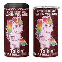 Cant Hear You Unicorn Christmas 4 in 1 Can Cooler Tumbler - Wonder Print Shop