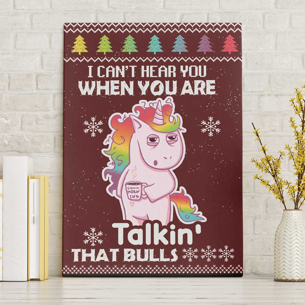 Cant Hear You Unicorn Christmas Canvas Wall Art - Wonder Print Shop