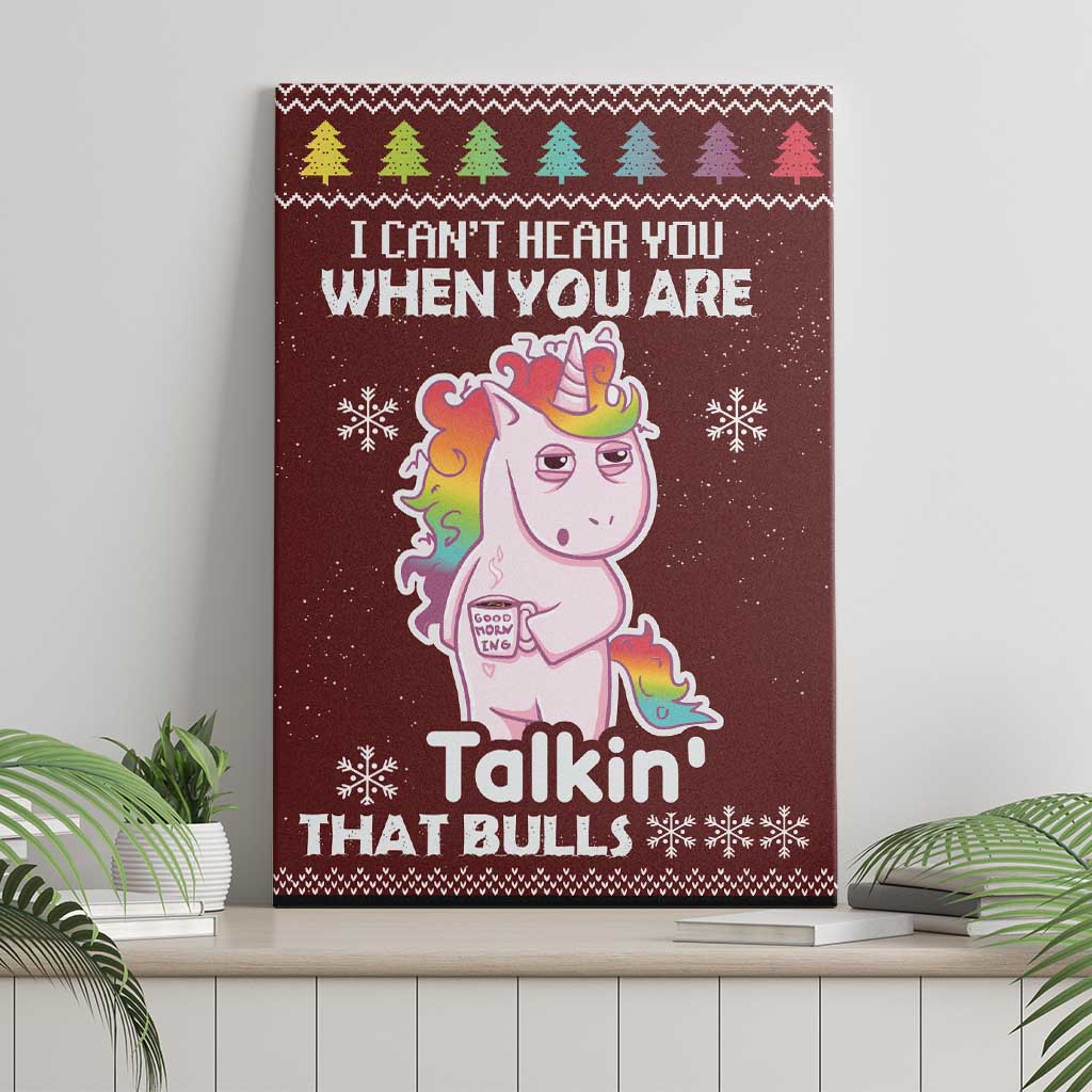 Cant Hear You Unicorn Christmas Canvas Wall Art - Wonder Print Shop