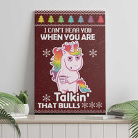 Cant Hear You Unicorn Christmas Canvas Wall Art - Wonder Print Shop