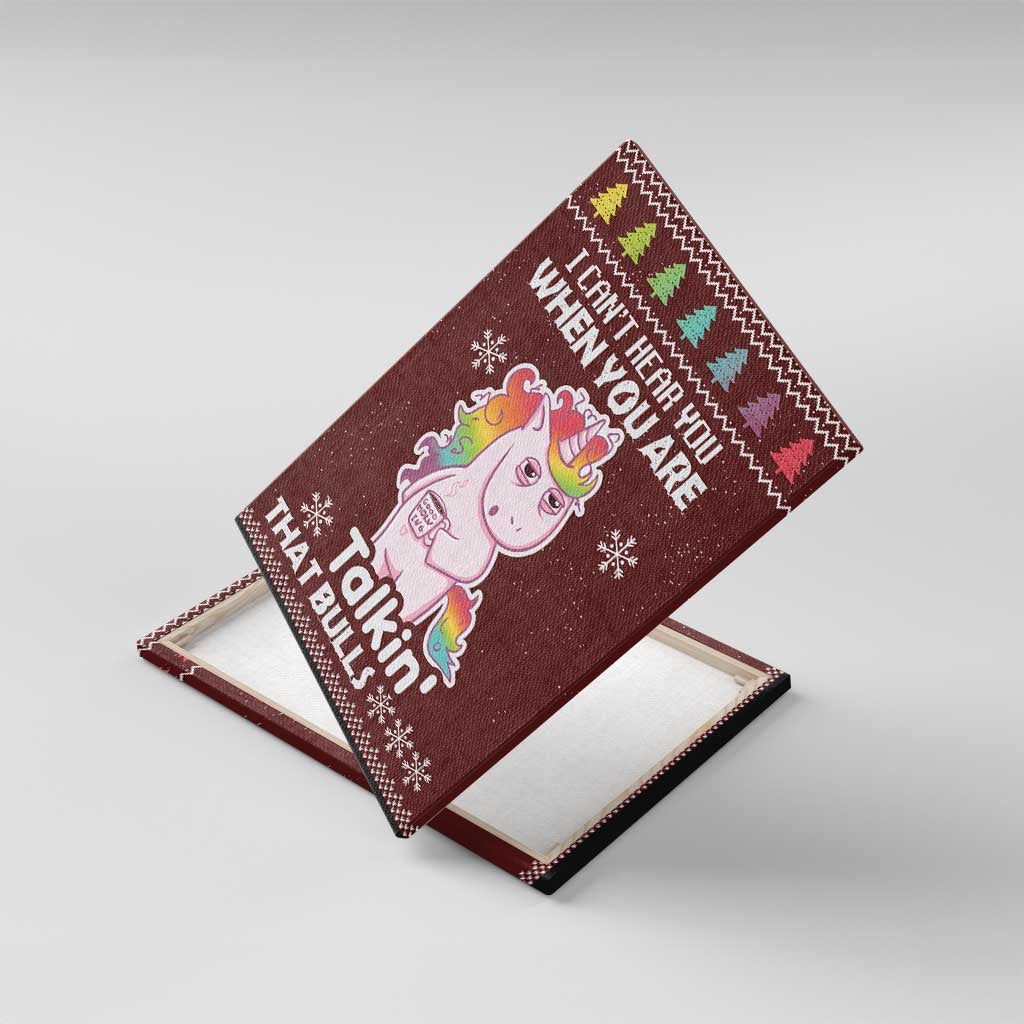 Cant Hear You Unicorn Christmas Canvas Wall Art - Wonder Print Shop