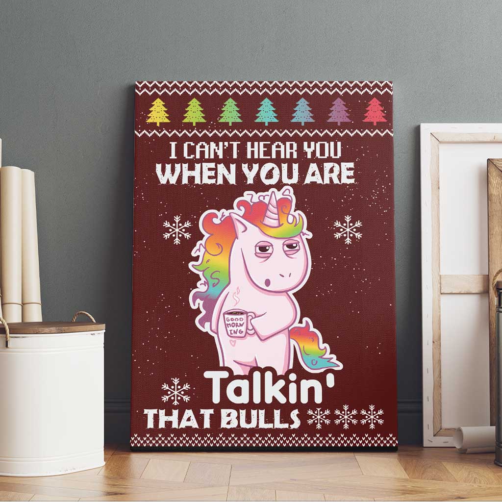 Cant Hear You Unicorn Christmas Canvas Wall Art - Wonder Print Shop