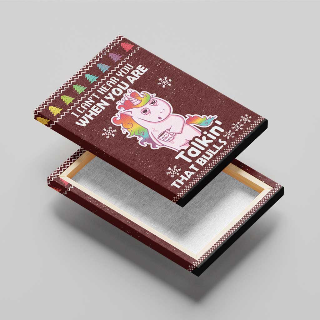 Cant Hear You Unicorn Christmas Canvas Wall Art - Wonder Print Shop