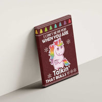 Cant Hear You Unicorn Christmas Canvas Wall Art - Wonder Print Shop