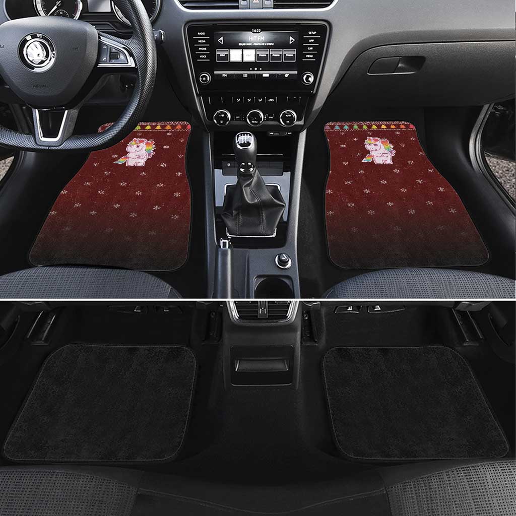 Cant Hear You Unicorn Christmas Car Mats - Wonder Print Shop