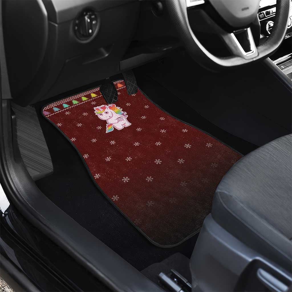 Cant Hear You Unicorn Christmas Car Mats - Wonder Print Shop