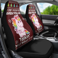 Cant Hear You Unicorn Christmas Car Seat Cover - Wonder Print Shop