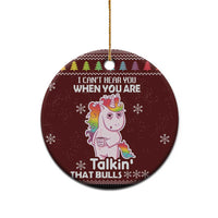 Cant Hear You Unicorn Christmas Ceramic Ornament - Wonder Print Shop