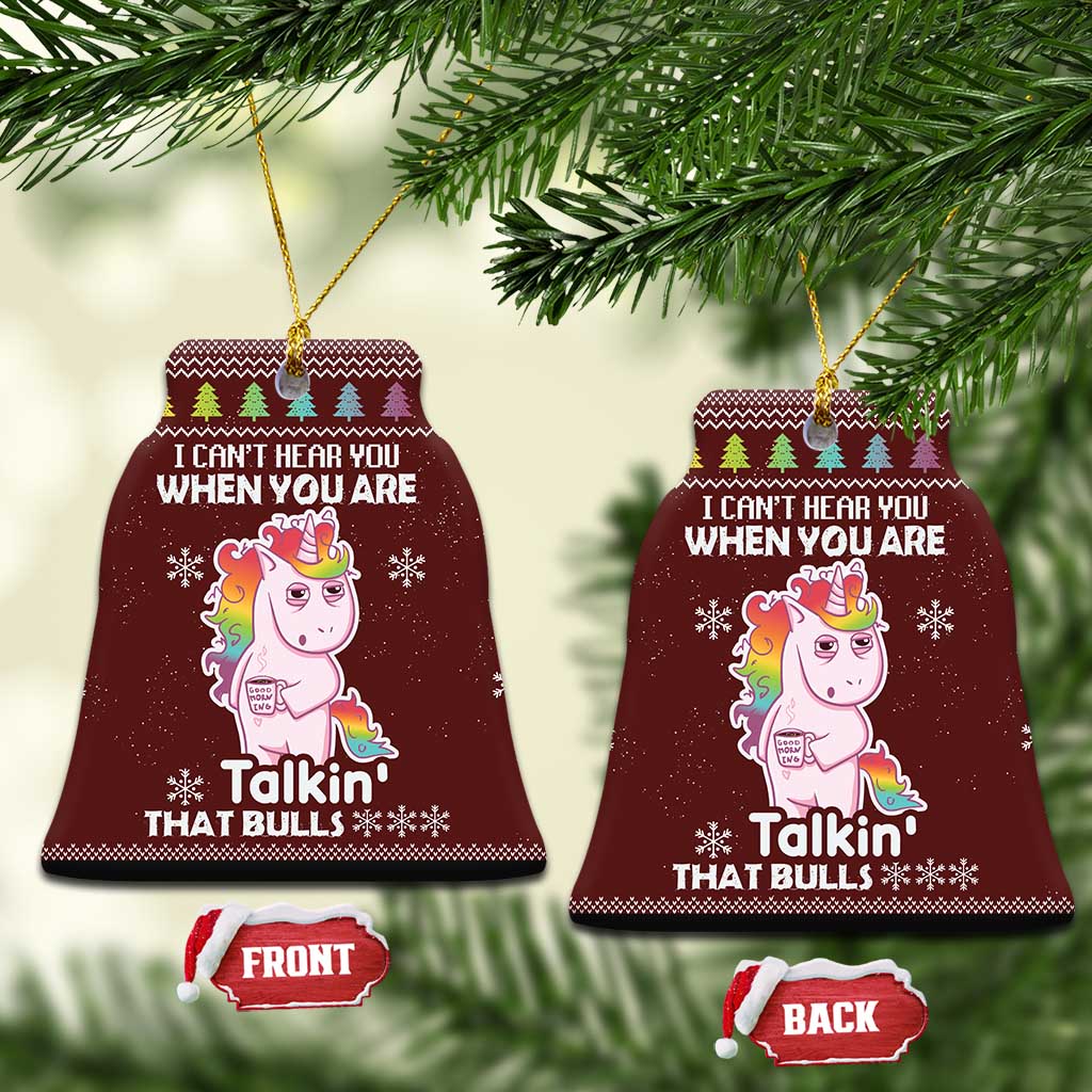 Cant Hear You Unicorn Christmas Ceramic Ornament - Wonder Print Shop