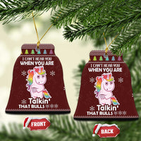 Cant Hear You Unicorn Christmas Ceramic Ornament - Wonder Print Shop