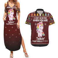 Cant Hear You Unicorn Christmas Couples Matching Summer Maxi Dress and Hawaiian Shirt - Wonder Print Shop
