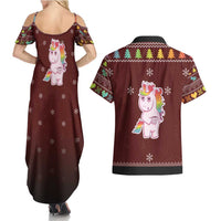Cant Hear You Unicorn Christmas Couples Matching Summer Maxi Dress and Hawaiian Shirt - Wonder Print Shop