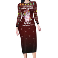 Cant Hear You Unicorn Christmas Family Matching Long Sleeve Bodycon Dress and Hawaiian Shirt - Wonder Print Shop