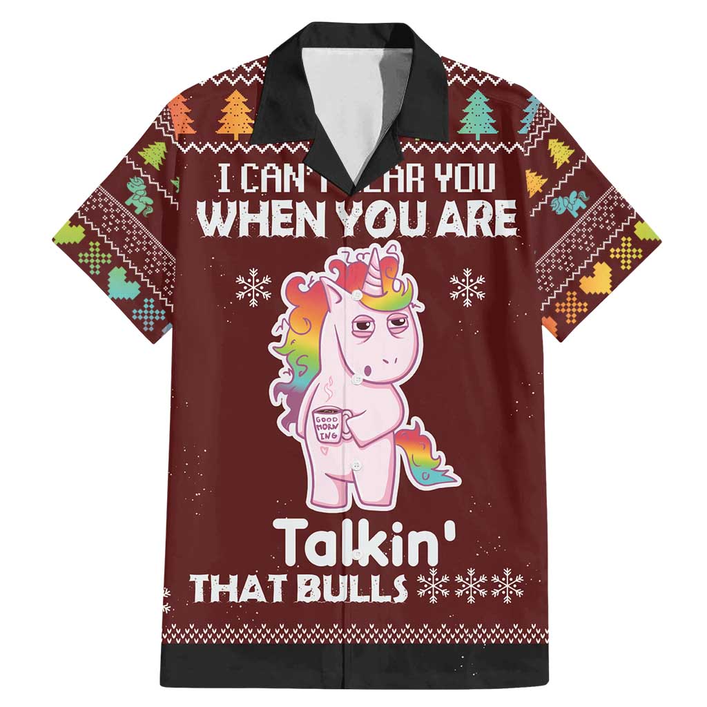 Cant Hear You Unicorn Christmas Family Matching Mermaid Dress and Hawaiian Shirt - Wonder Print Shop