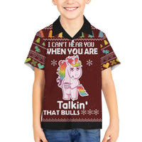 Cant Hear You Unicorn Christmas Family Matching Off The Shoulder Long Sleeve Dress and Hawaiian Shirt - Wonder Print Shop