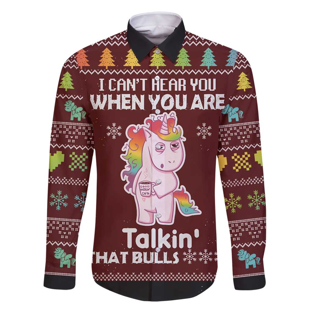 Cant Hear You Unicorn Christmas Family Matching Off Shoulder Maxi Dress and Hawaiian Shirt - Wonder Print Shop