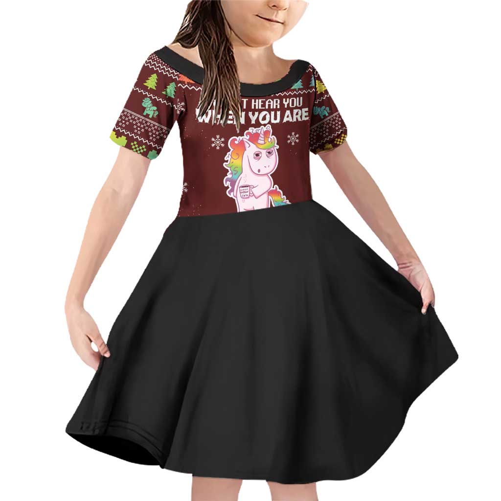 Cant Hear You Unicorn Christmas Family Matching Off Shoulder Short Dress and Hawaiian Shirt - Wonder Print Shop