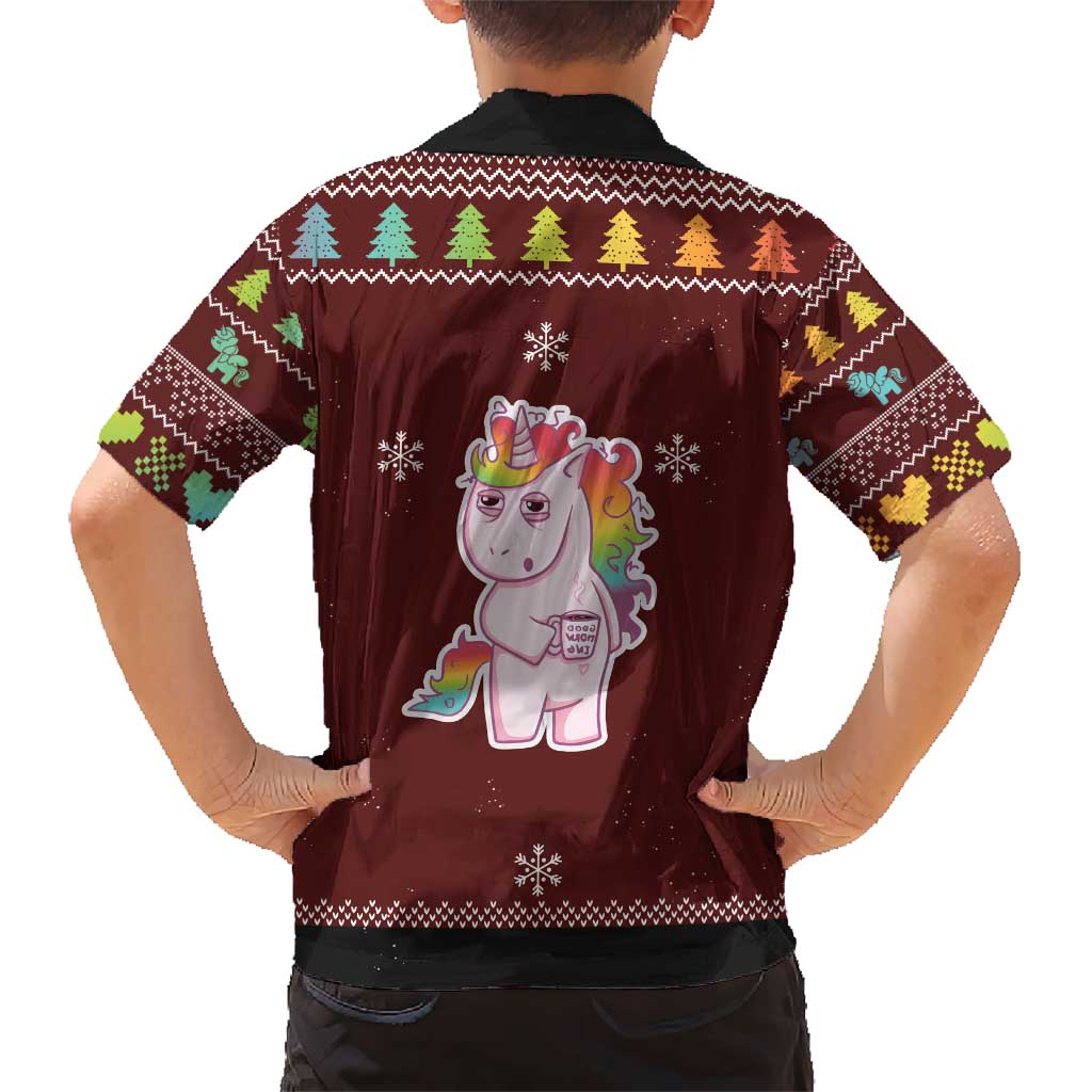 Cant Hear You Unicorn Christmas Family Matching Short Sleeve Bodycon Dress and Hawaiian Shirt - Wonder Print Shop