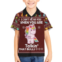 Cant Hear You Unicorn Christmas Family Matching Short Sleeve Bodycon Dress and Hawaiian Shirt - Wonder Print Shop