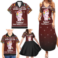 Cant Hear You Unicorn Christmas Family Matching Summer Maxi Dress and Hawaiian Shirt - Wonder Print Shop