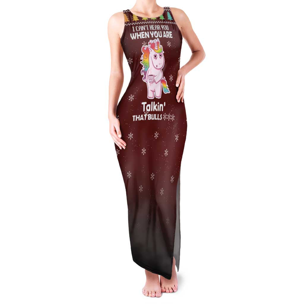 Cant Hear You Unicorn Christmas Family Matching Tank Maxi Dress and Hawaiian Shirt - Wonder Print Shop