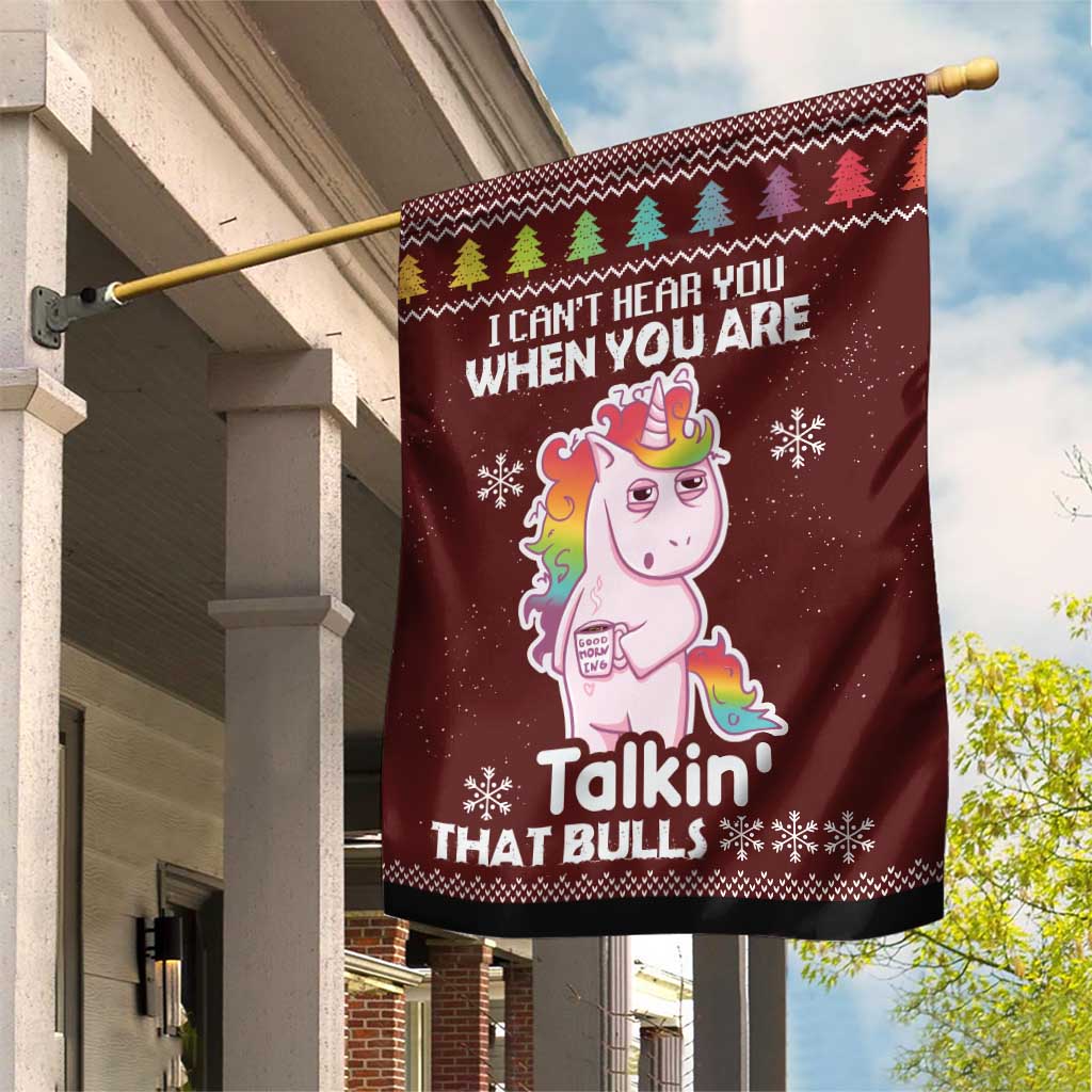 Cant Hear You Unicorn Christmas Garden Flag - Wonder Print Shop
