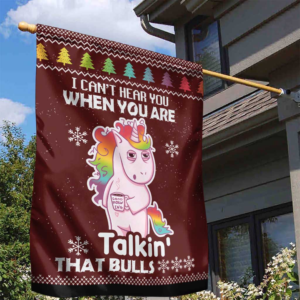 Cant Hear You Unicorn Christmas Garden Flag - Wonder Print Shop
