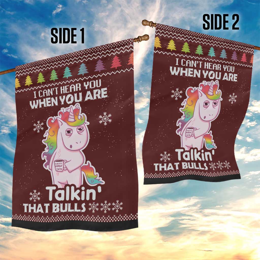 Cant Hear You Unicorn Christmas Garden Flag - Wonder Print Shop