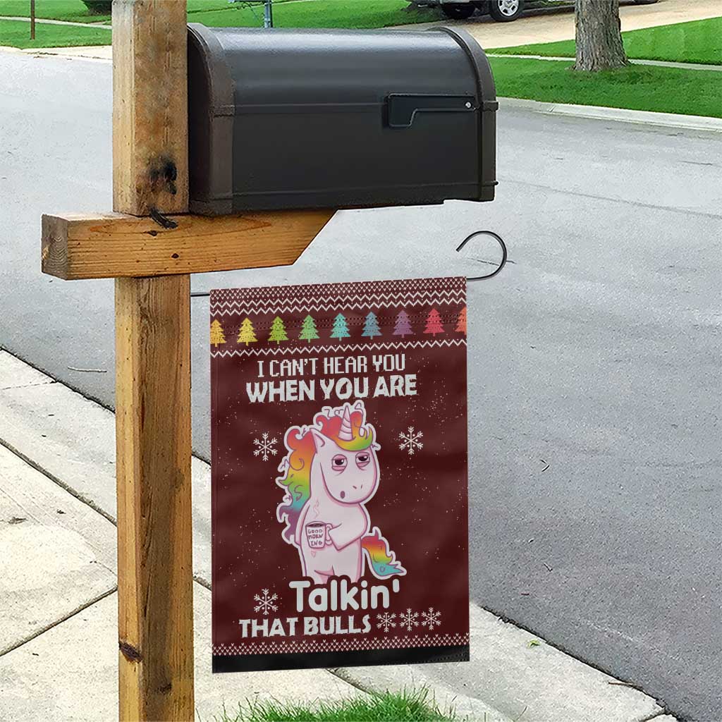 Cant Hear You Unicorn Christmas Garden Flag - Wonder Print Shop