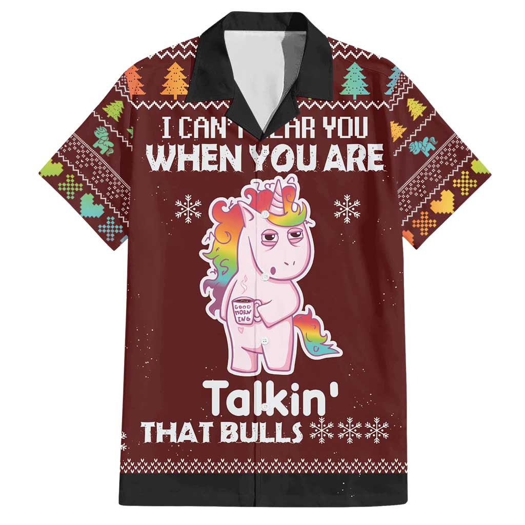 Cant Hear You Unicorn Christmas Hawaiian Shirt - Wonder Print Shop