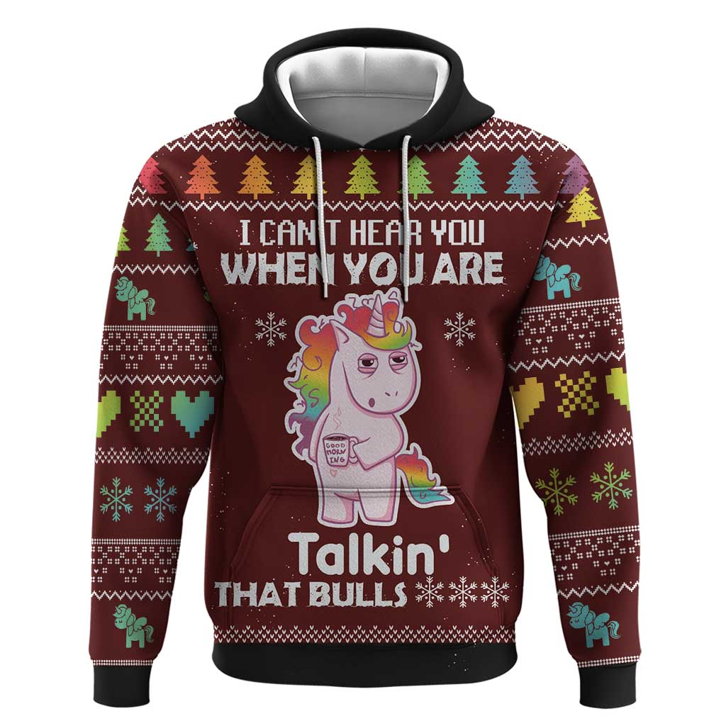 Cant Hear You Unicorn Christmas Hoodie - Wonder Print Shop