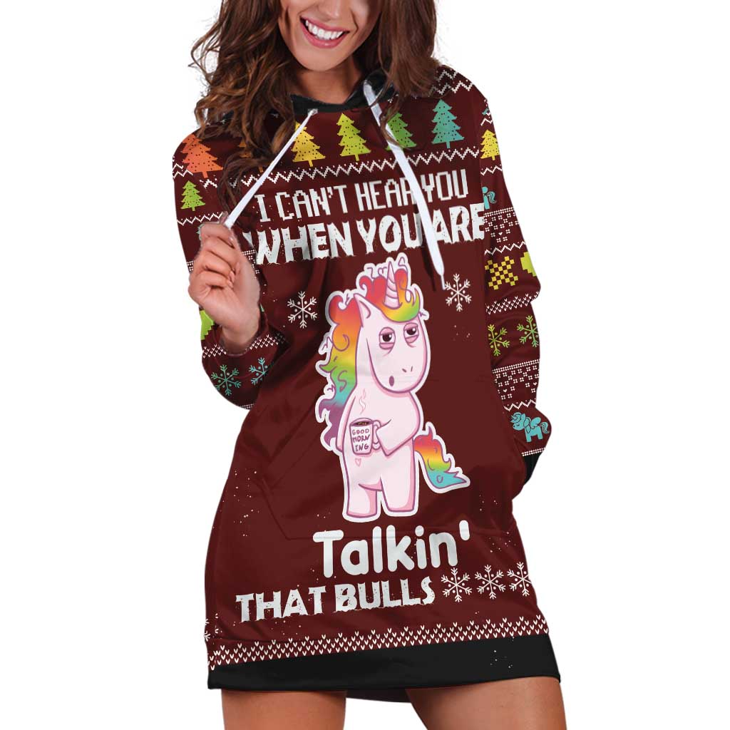 Cant Hear You Unicorn Christmas Hoodie Dress - Wonder Print Shop